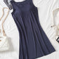 Round Neck Wide Strap Mini Tank Dress with Bra