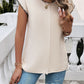 Round Neck Cap Sleeve Knit Top