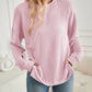 Slit Round Neck Long Sleeve Sweatshirt