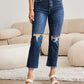 RFM Full Size Tummy Control Distressed High Waist Raw Hem Jeans