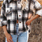 Pocketed Plaid Button Down Long Sleeve Shacket