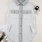 Pocketed Curved Hem Button Up Vest