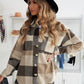 Plaid Button Up Dropped Shoulder Jacket