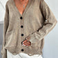 Distressed Button Down Long Sleeve Cardigan