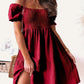 Full Size Ruffled Off-Shoulder Short Sleeve Dress