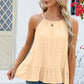 Tied Ruffled Round Neck Cami