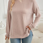 Slit Round Neck Long Sleeve Sweatshirt