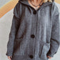 Dropped Shoulder Long Sleeve Hooded Cardigan