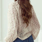 Frill Lace Detail Printed Tie Neck Long Sleeve Blouse