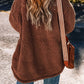 Fuzzy Snap Down Dropped Shoulder Jacket