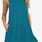 Full Size Round Neck Sleeveless Dress with Pockets