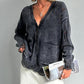 Distressed Button Down Long Sleeve Cardigan