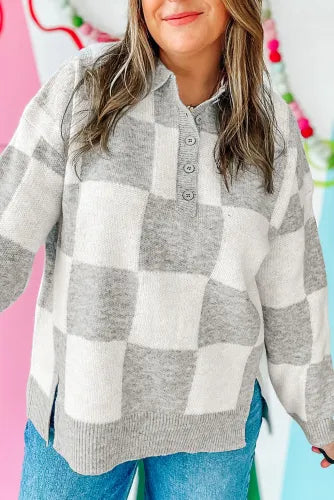 Checkered Grey Sweater