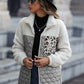 Leopard Color Block Zip-Up Jacket