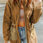 Drawstring Waist Zip-Up Jacket
