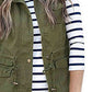 Drawstring Waist Vest with Pockets