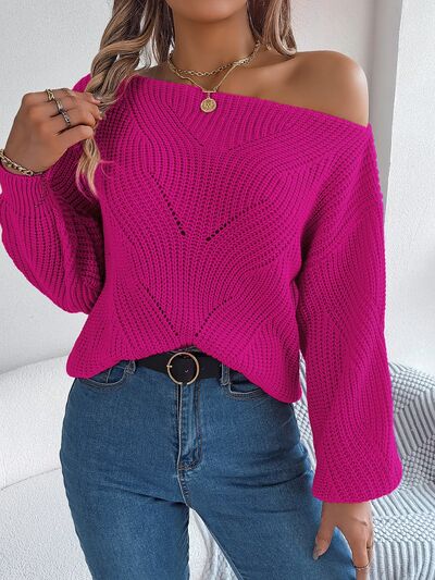 Openwork Long Sleeve Sweater