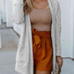 Plus Size Ribbed Open Front Long Sleeve Cardigan with Pockets