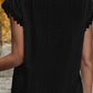V-Neck Eyelet Short Sleeve Top