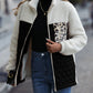 Leopard Color Block Zip-Up Jacket