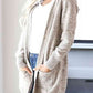 Heathered Open Front Cardigan with Pockets
