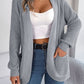 Open Front Long Sleeve Cardigan with Pockets