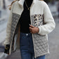 Leopard Color Block Zip-Up Jacket