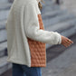 Leopard Color Block Zip-Up Jacket