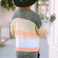 Color Block Open Front Slit Cardigan