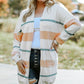 Plus Size Striped Open Front Cardigan