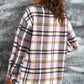 Plaid Button Front Shirt Jacket with Breast Pockets