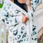 Leopard Open Front Cardigan with Pockets