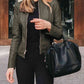 Mock Neck Zip Up Jacket
