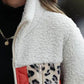 Leopard Color Block Zip-Up Jacket