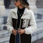 Leopard Color Block Zip-Up Jacket