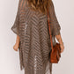Fringe Hem Slit Open Front Cardigan