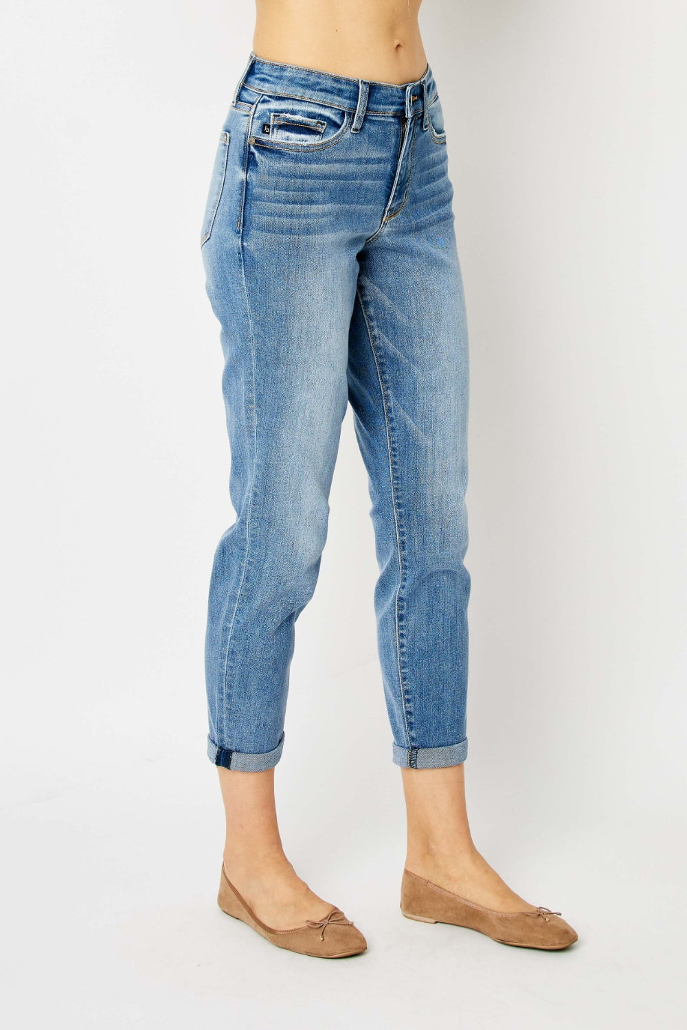 Judy Blue Caroline Cuffed Hem Slim Jeans