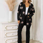 Star Pattern Open Front Cardigan with Pockets