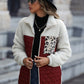 Leopard Color Block Zip-Up Jacket