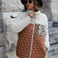 Leopard Color Block Zip-Up Jacket