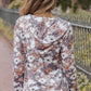 Floral Zip Up Pocketed Hoodie