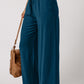 Drawstring Smocked Waist Wide Leg Pants