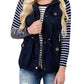 Drawstring Waist Vest with Pockets