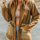 Drawstring Waist Zip-Up Jacket