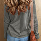 Exposed Seam V-Neck Long Sleeve T-Shirt