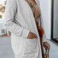Plus Size Ribbed Open Front Long Sleeve Cardigan with Pockets