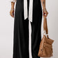 Drawstring Smocked Waist Wide Leg Pants