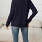 V-Neck Long Sleeve Buttoned Knit Top with Pocket