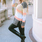 Color Block Open Front Slit Cardigan