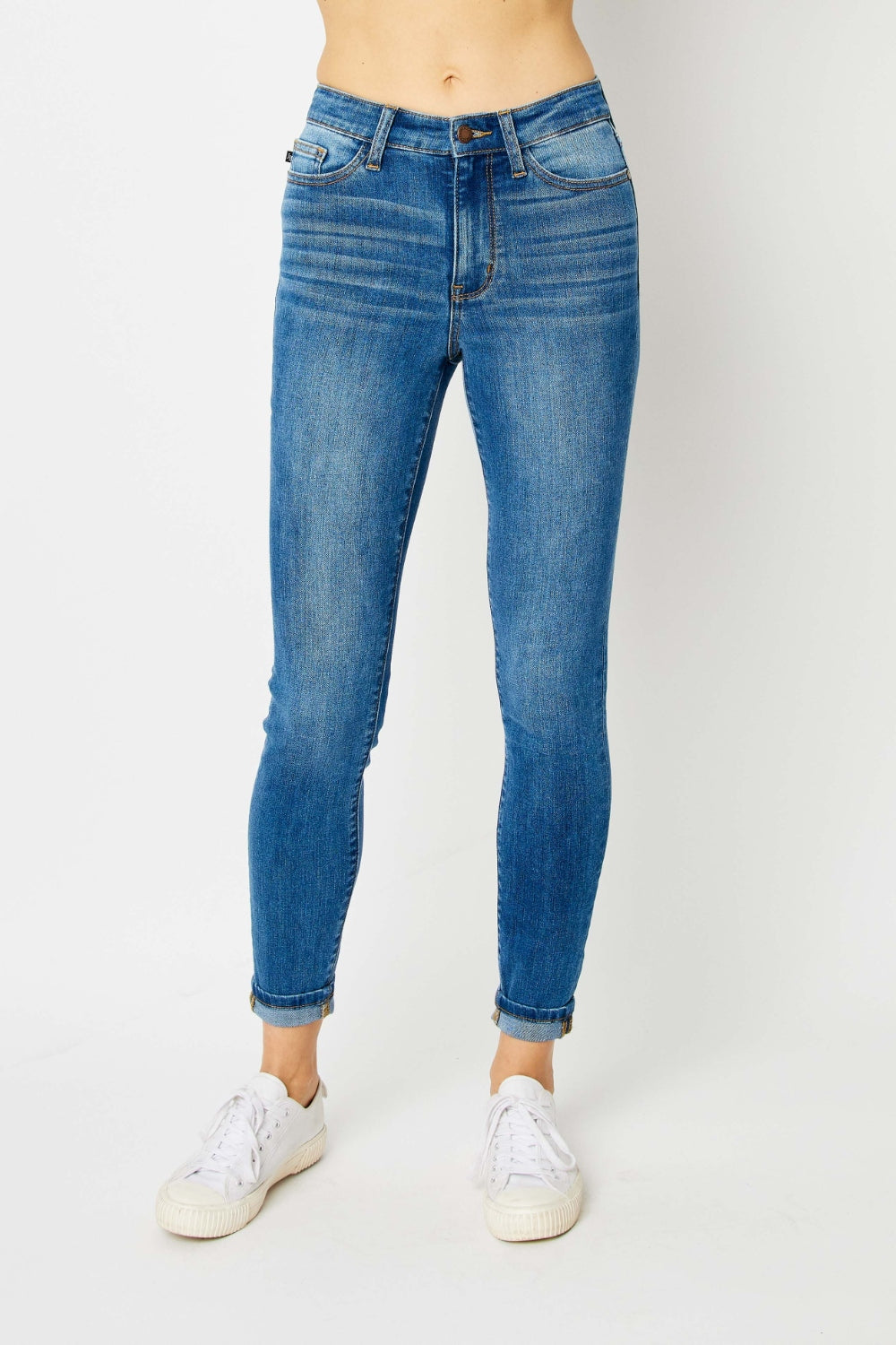 Judy Blue Full Size Cuffed Hem Skinny Jeans